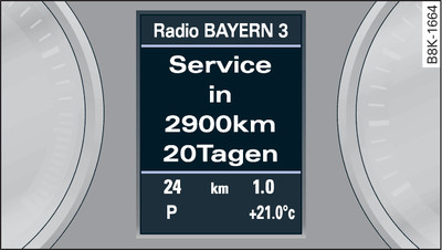 Kombiinstrument: Beispiel einer Service-Intervall-Anzeige